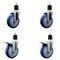 Service Caster 5'' Blue Poly Swivel 1-7/8'' Expanding Stem Caster Set 2 Total Lock Brakes, 4PK SCC-EXTTL20S514-PPUB-BLUE-2-S-2-178 - alternate 1